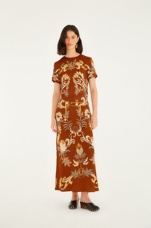 FARM Rio Orange Arabesque Paradise Lenzing� Ecovero� Viscose Maxi Dress | FARM Rio