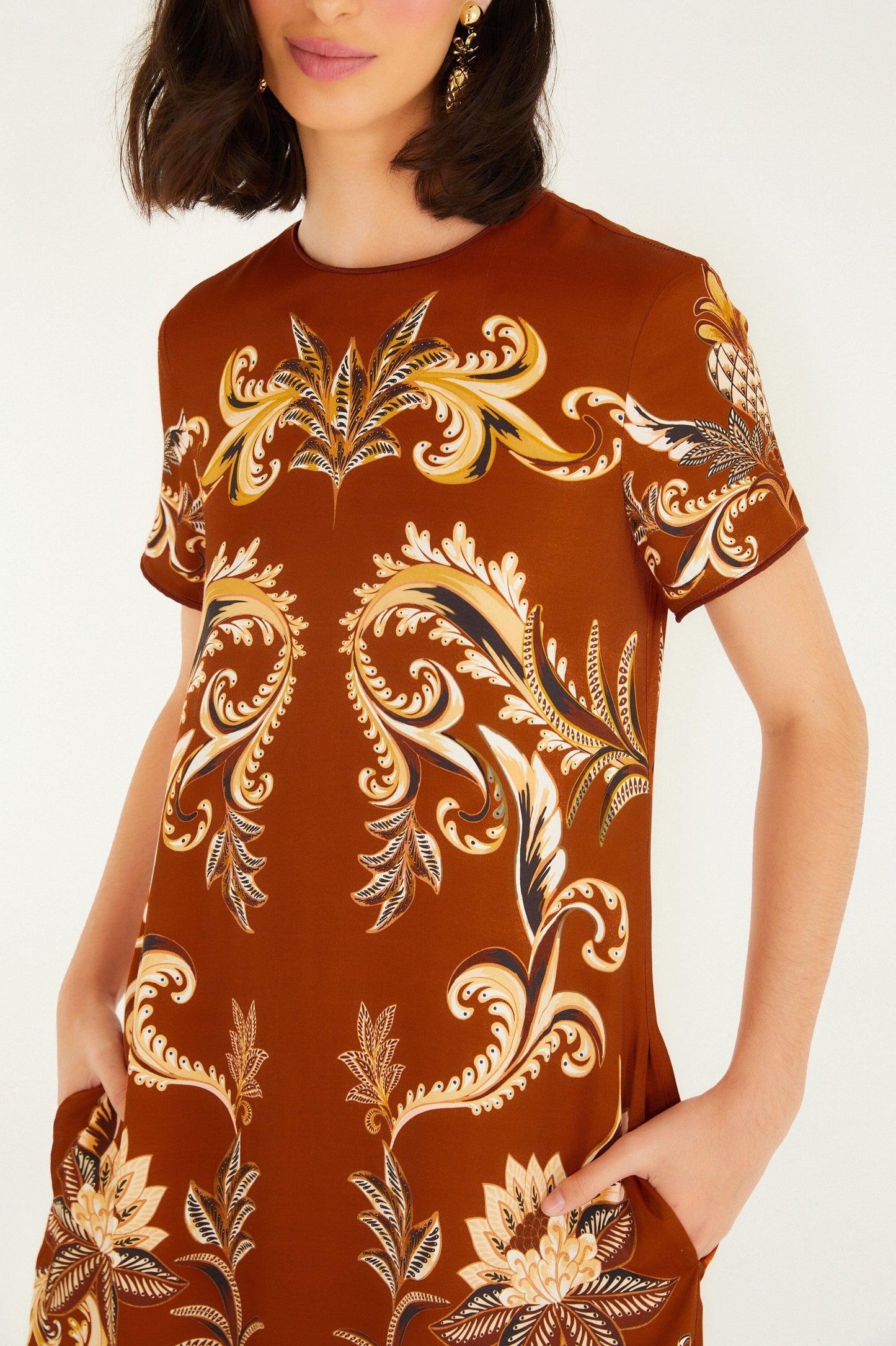 FARM Rio Orange Arabesque Paradise Lenzing� Ecovero� Viscose Maxi Dress | FARM Rio