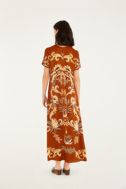 FARM Rio Orange Arabesque Paradise Lenzing� Ecovero� Viscose Maxi Dress | FARM Rio