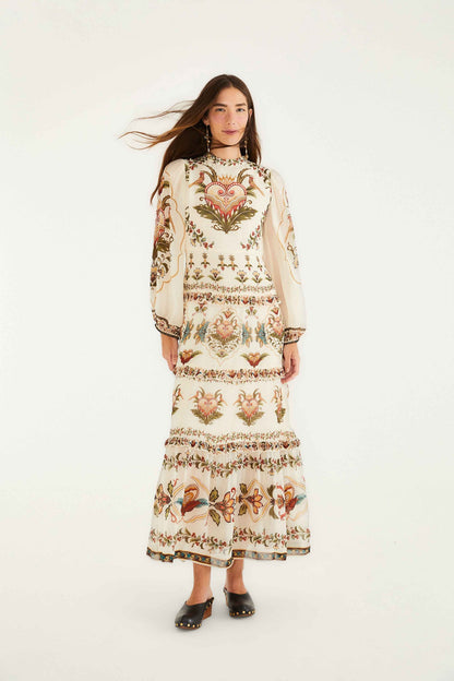 FARM Rio Cream Majestic Hearts Maxi Dress | FARM Rio