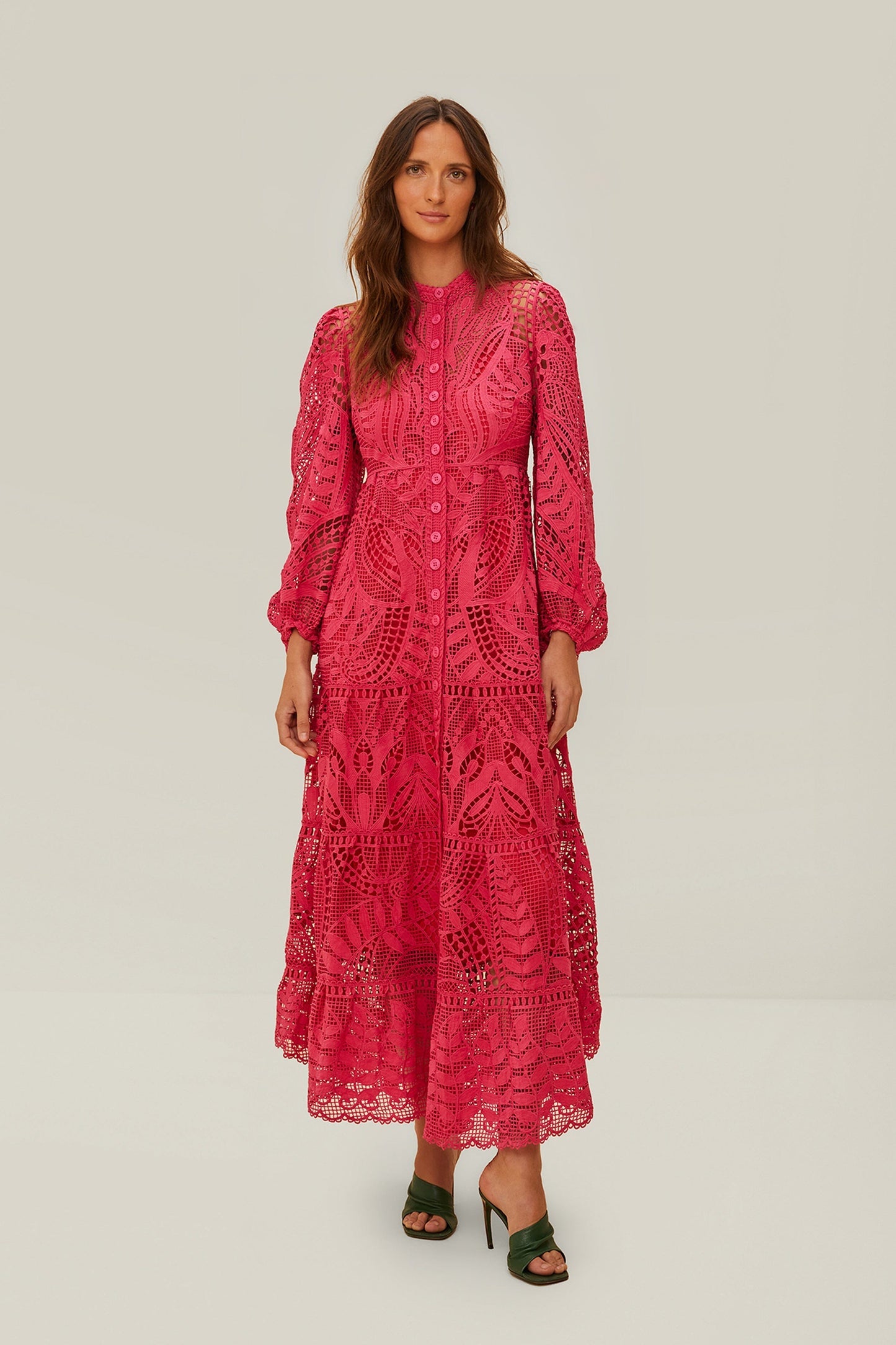 FARM Rio Pink Guipire Maxi Dress