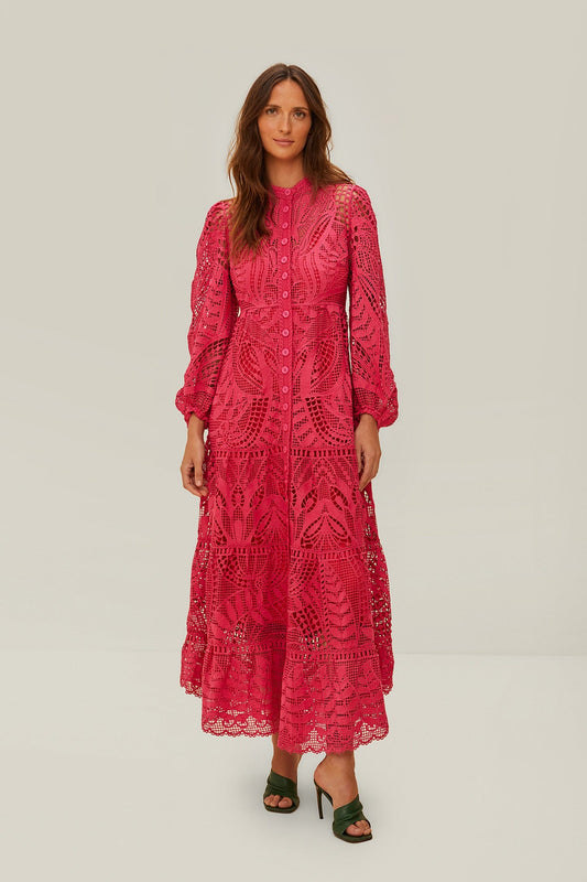 FARM Rio Pink Guipire Maxi Dress