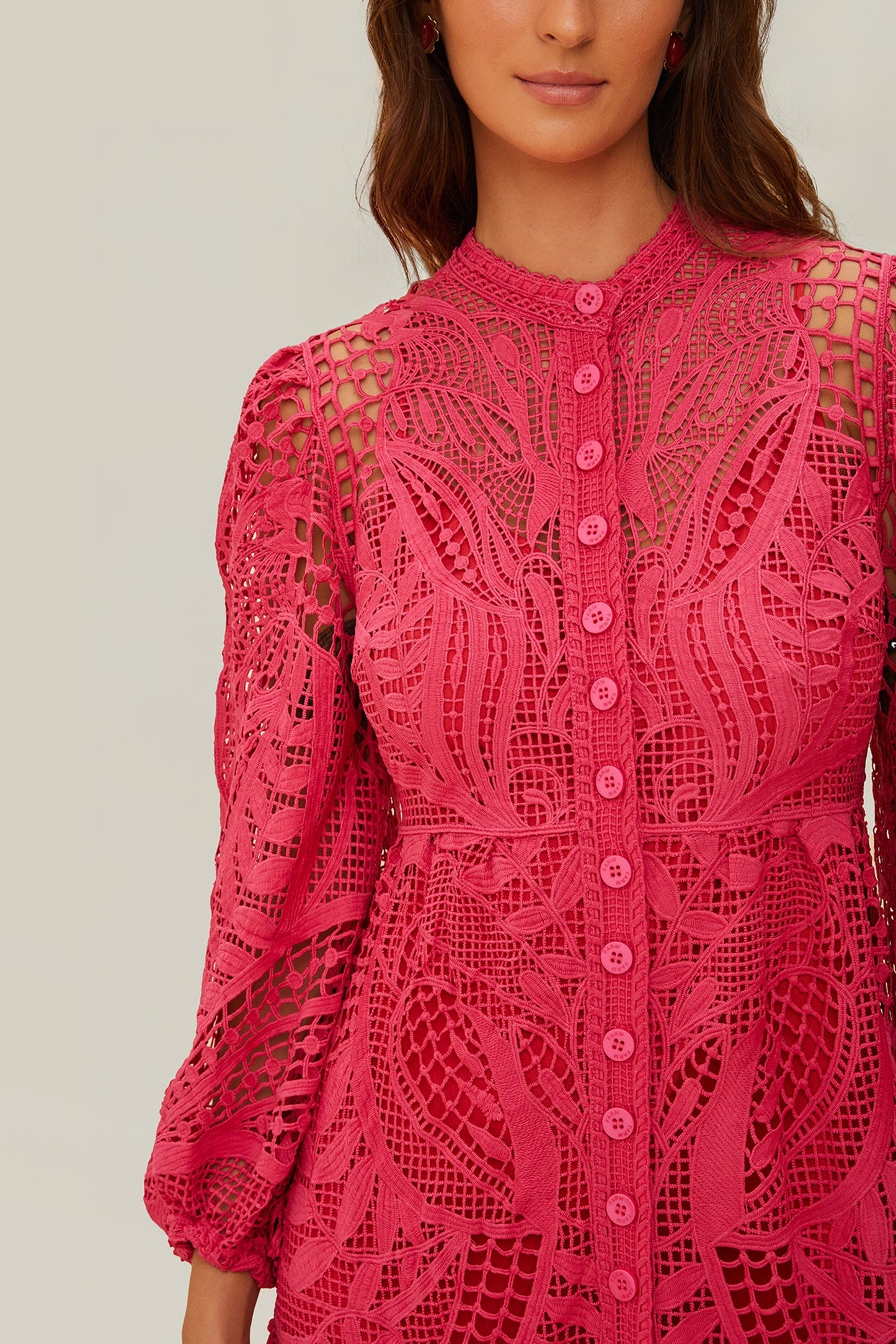 FARM Rio Pink Guipire Maxi Dress