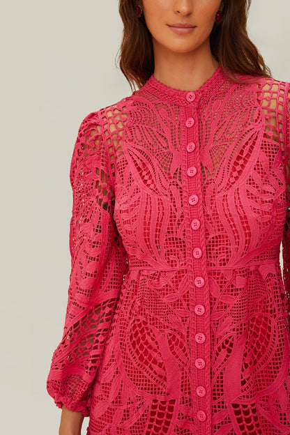 FARM Rio Pink Guipire Maxi Dress