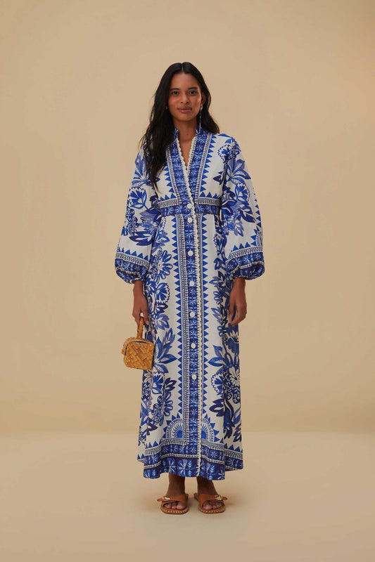 FARM Rio Off-White Flora Tapestry Lenzing™ Ecovero™ Euroflax™ Maxi Dress