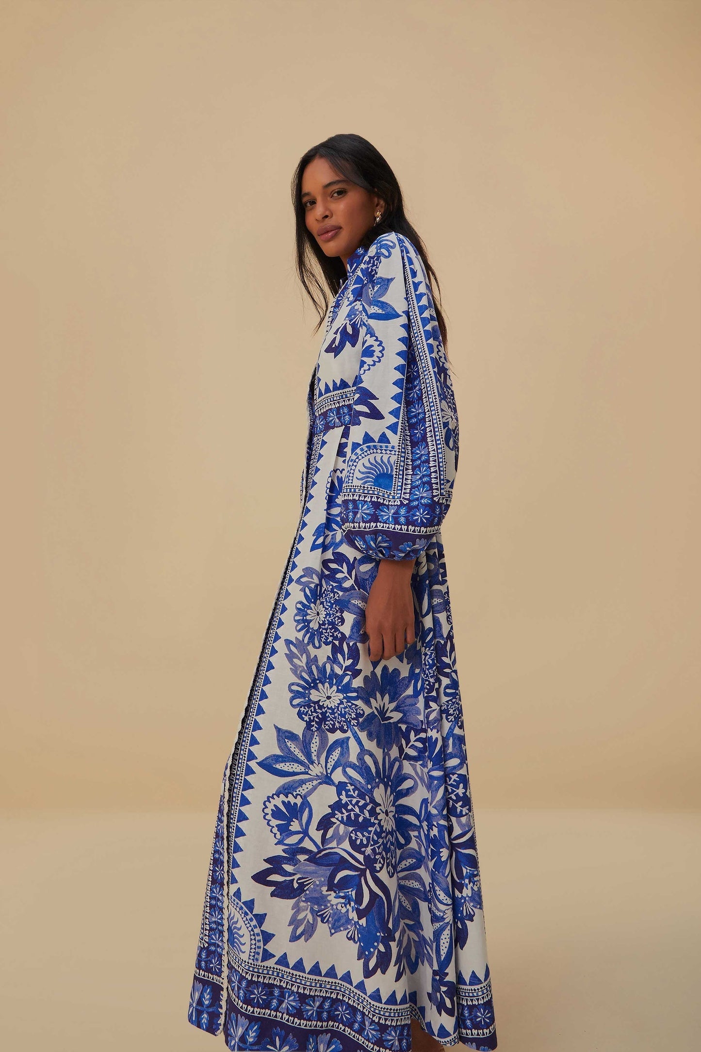 FARM Rio Off-White Flora Tapestry Lenzing™ Ecovero™ Euroflax™ Maxi Dress