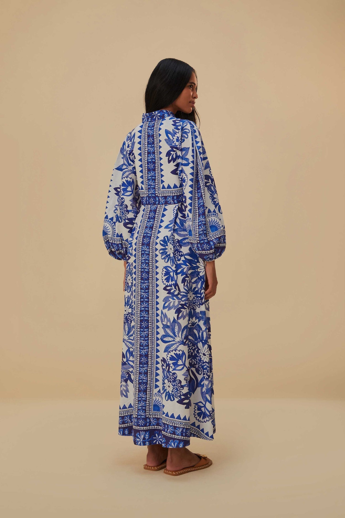 FARM Rio Off-White Flora Tapestry Lenzing™ Ecovero™ Euroflax™ Maxi Dress