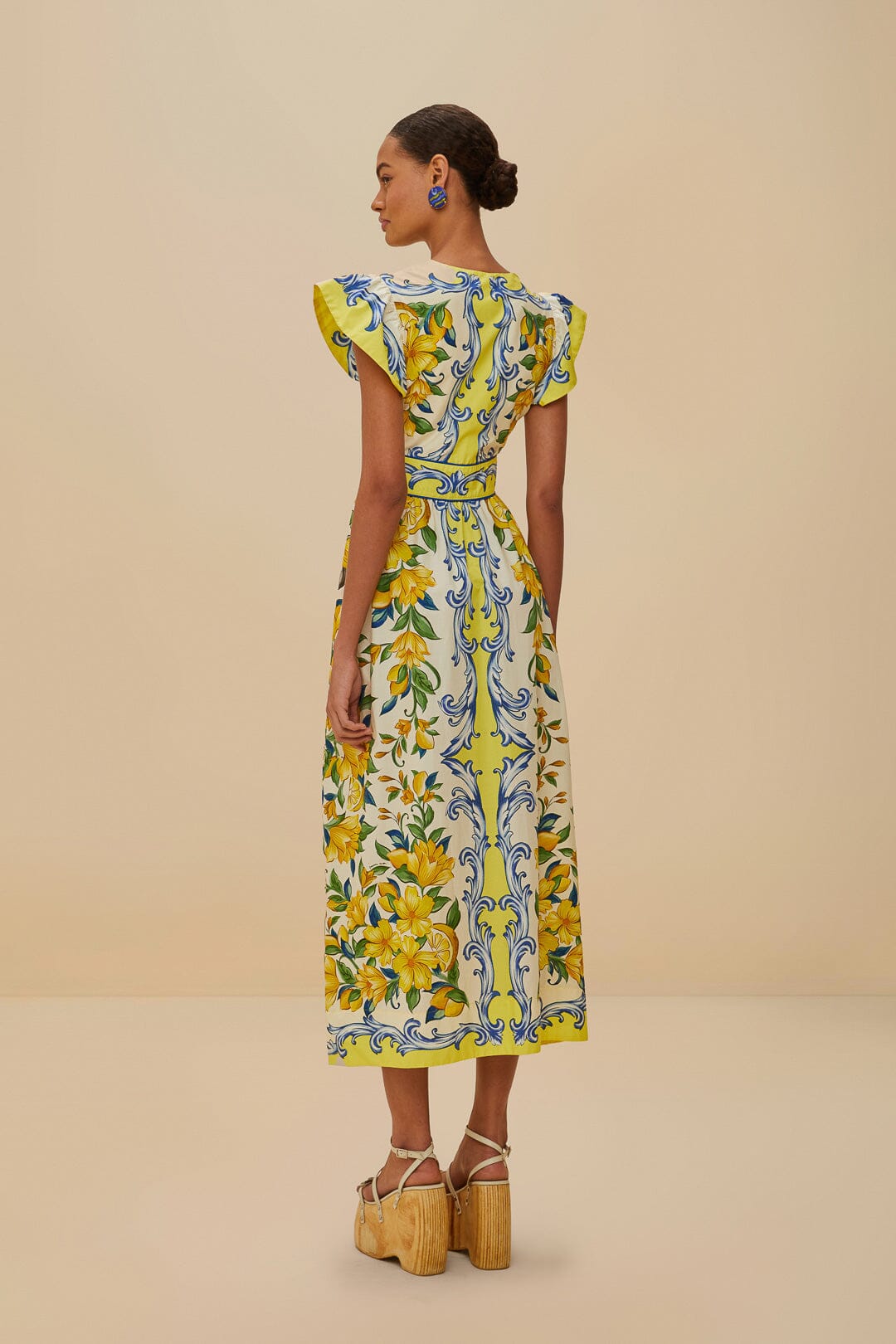 FARM Rio Off-White Sicily Scarf Organic Cotton Maxi Dress