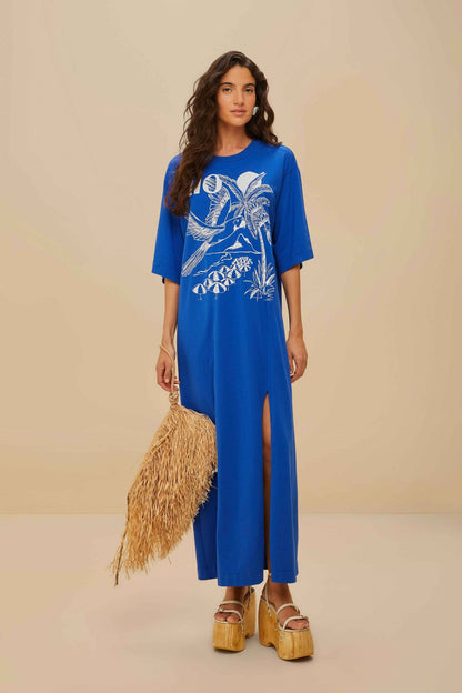 FARM Rio Blue Rio Organic Cotton Maxi Dress