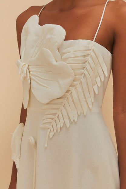 FARM Rio Off-White Garden LENZING™ ECOVERO™ Euroflax™ Midi Dress