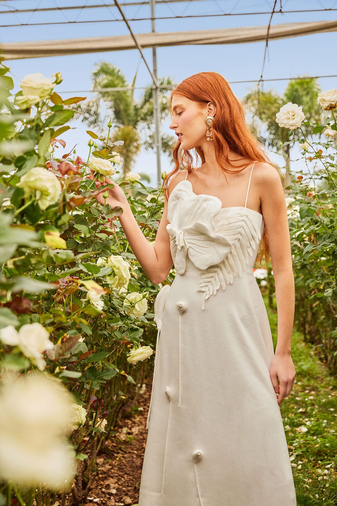 FARM Rio Off-White Garden LENZING™ ECOVERO™ Euroflax™ Midi Dress