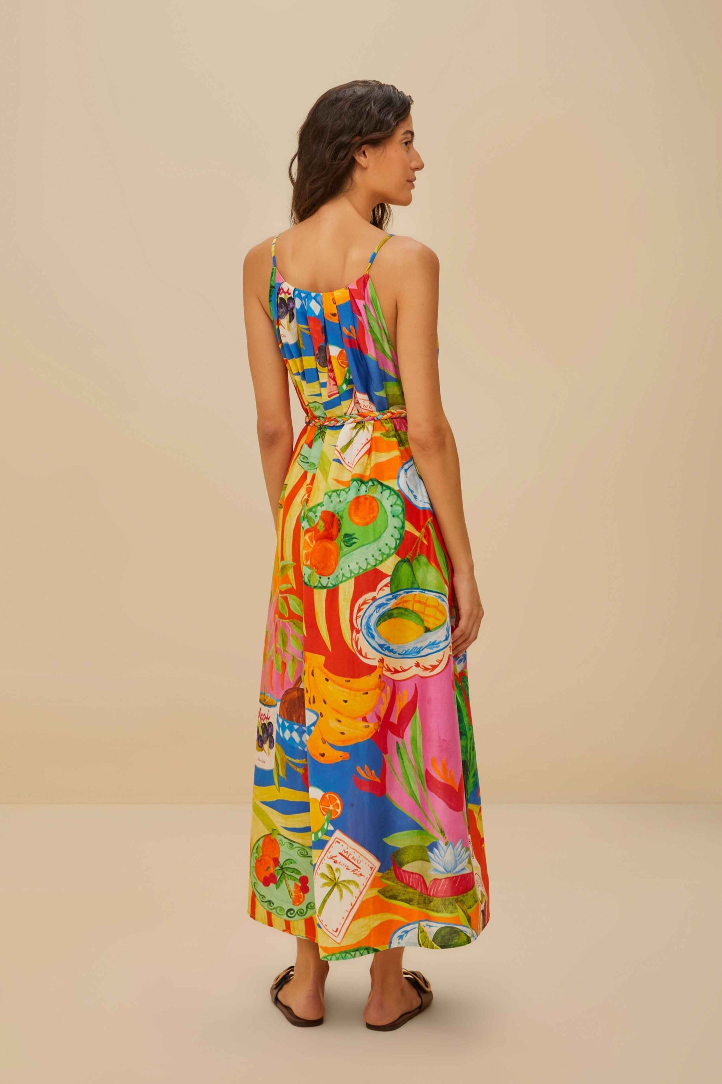 FARM Rio Multicolor Summer Picnic Midi Dress