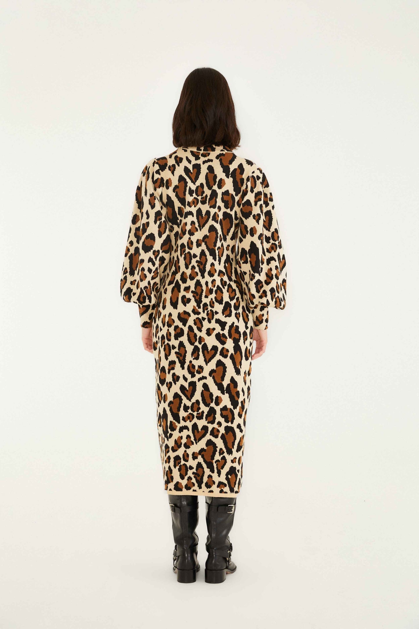 FARM Rio Leopard Print Knit Midi Dress | FARM Rio
