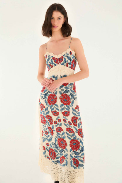 FARM Rio Sand Francesca Midi Dress | FARM Rio