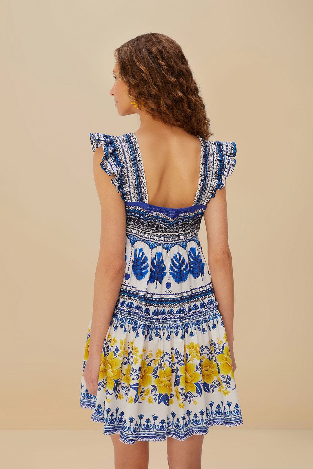 FARM Rio Off-White Zuli Organic Cotton Mini Dress