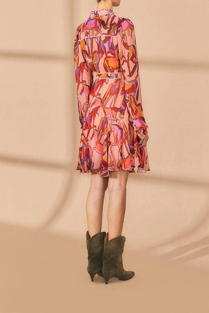 FARM Rio Rose Wild Horses Long Sleeve Mini Dress