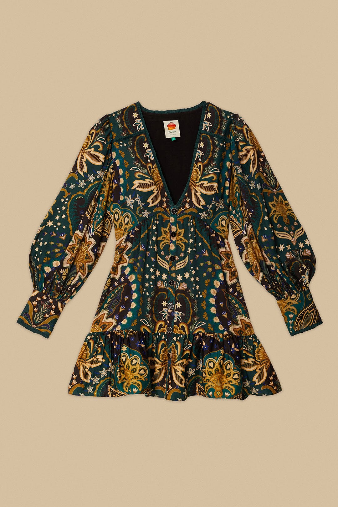 FARM Rio Black Jaipur LENZING™ ECOVERO™ Viscose Mini Dress