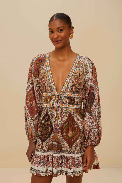 FARM Rio Multicolor Romantic Nature Mini Dress