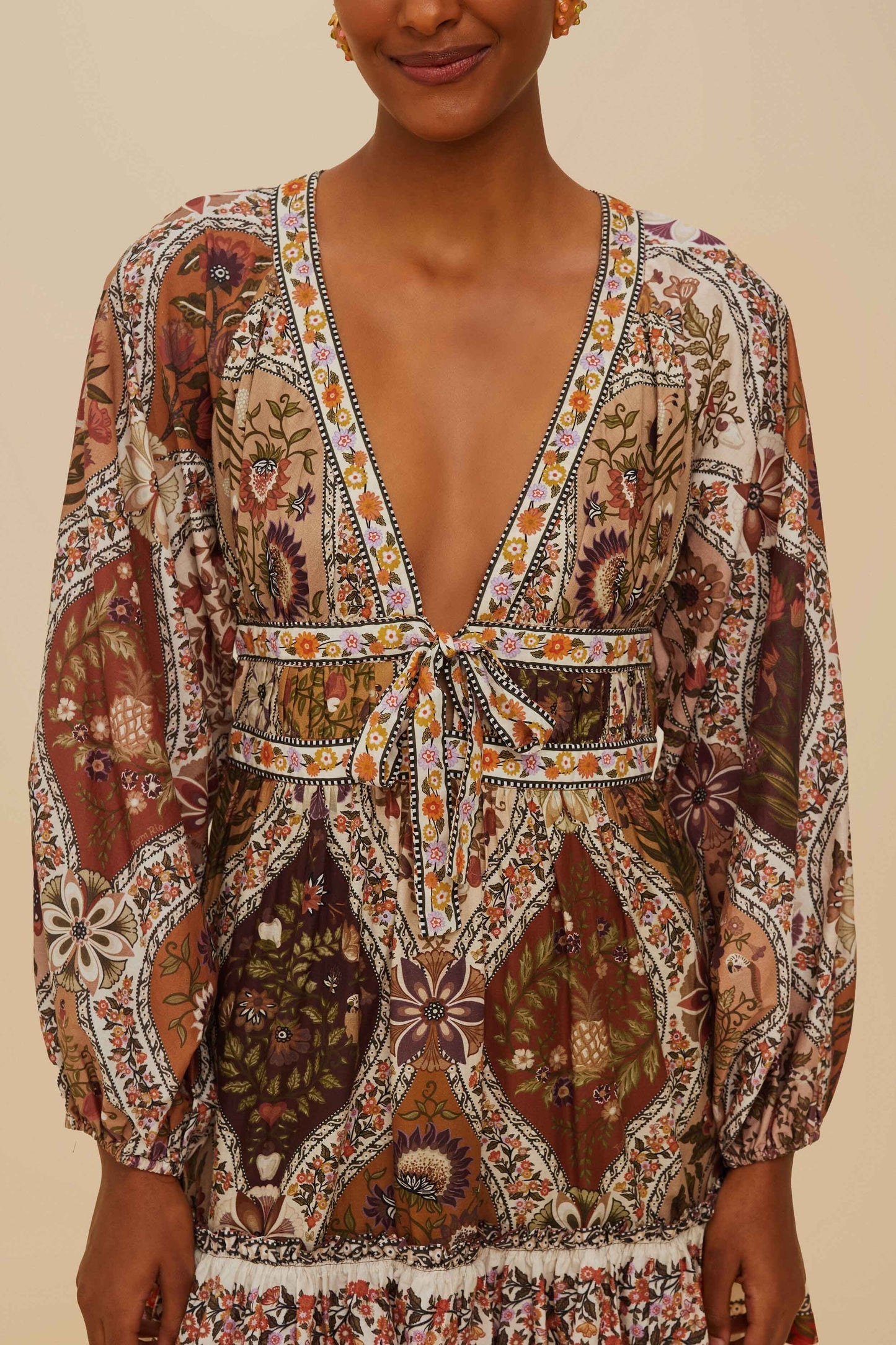 FARM Rio Multicolor Romantic Nature Mini Dress