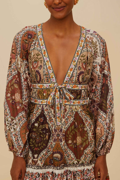 FARM Rio Multicolor Romantic Nature Mini Dress