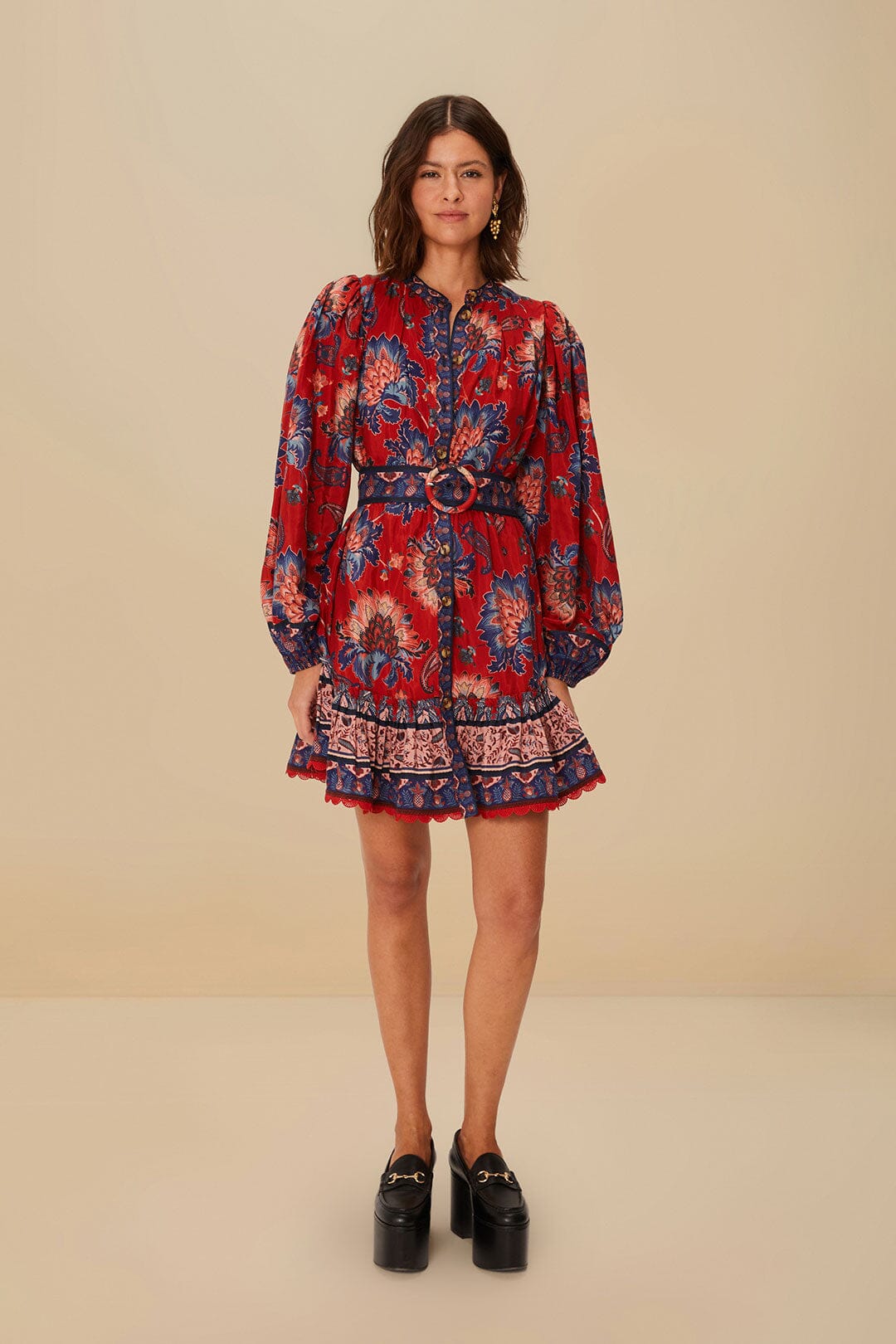 FARM Rio Red Luang Mini Dress