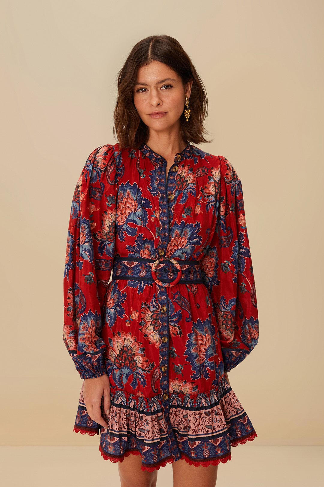 FARM Rio Red Luang Mini Dress