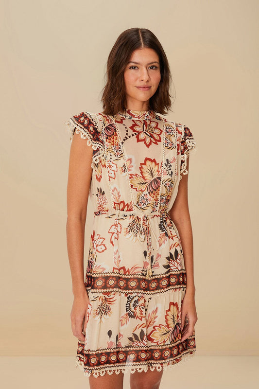 FARM Rio Sand Aura Floral Mini Dress