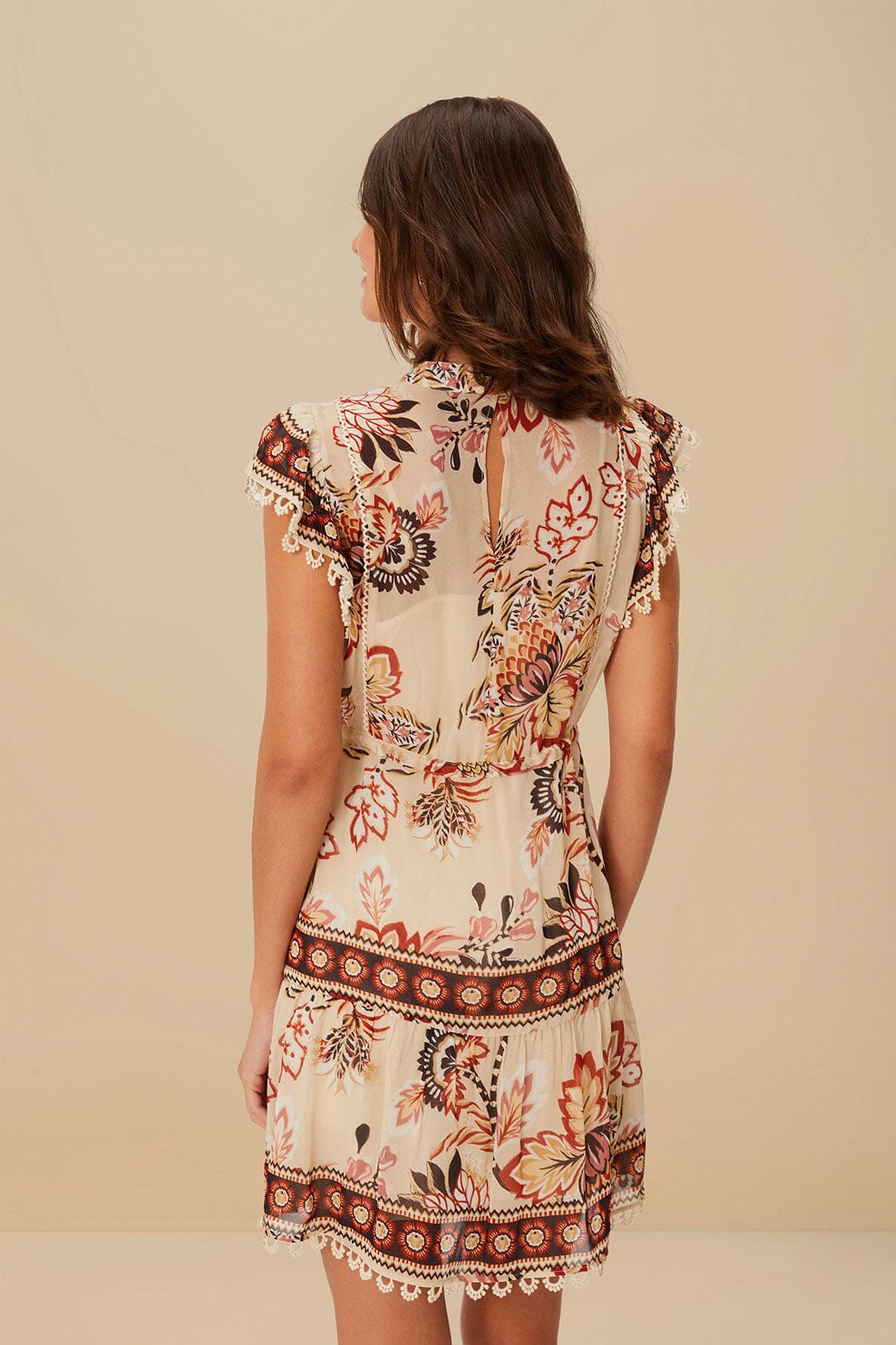 FARM Rio Sand Aura Floral Mini Dress