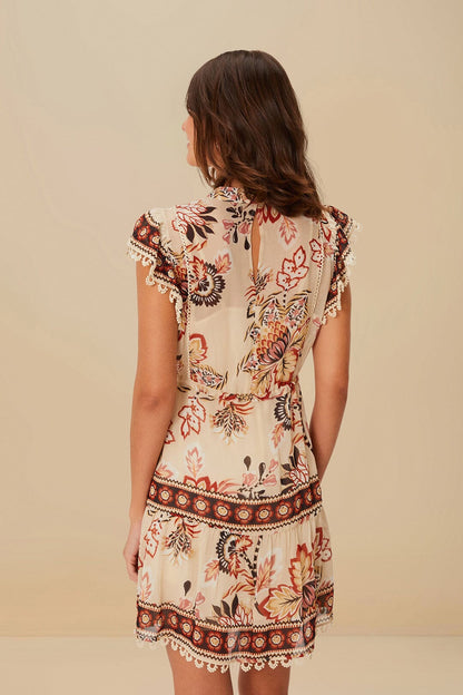 FARM Rio Sand Aura Floral Mini Dress