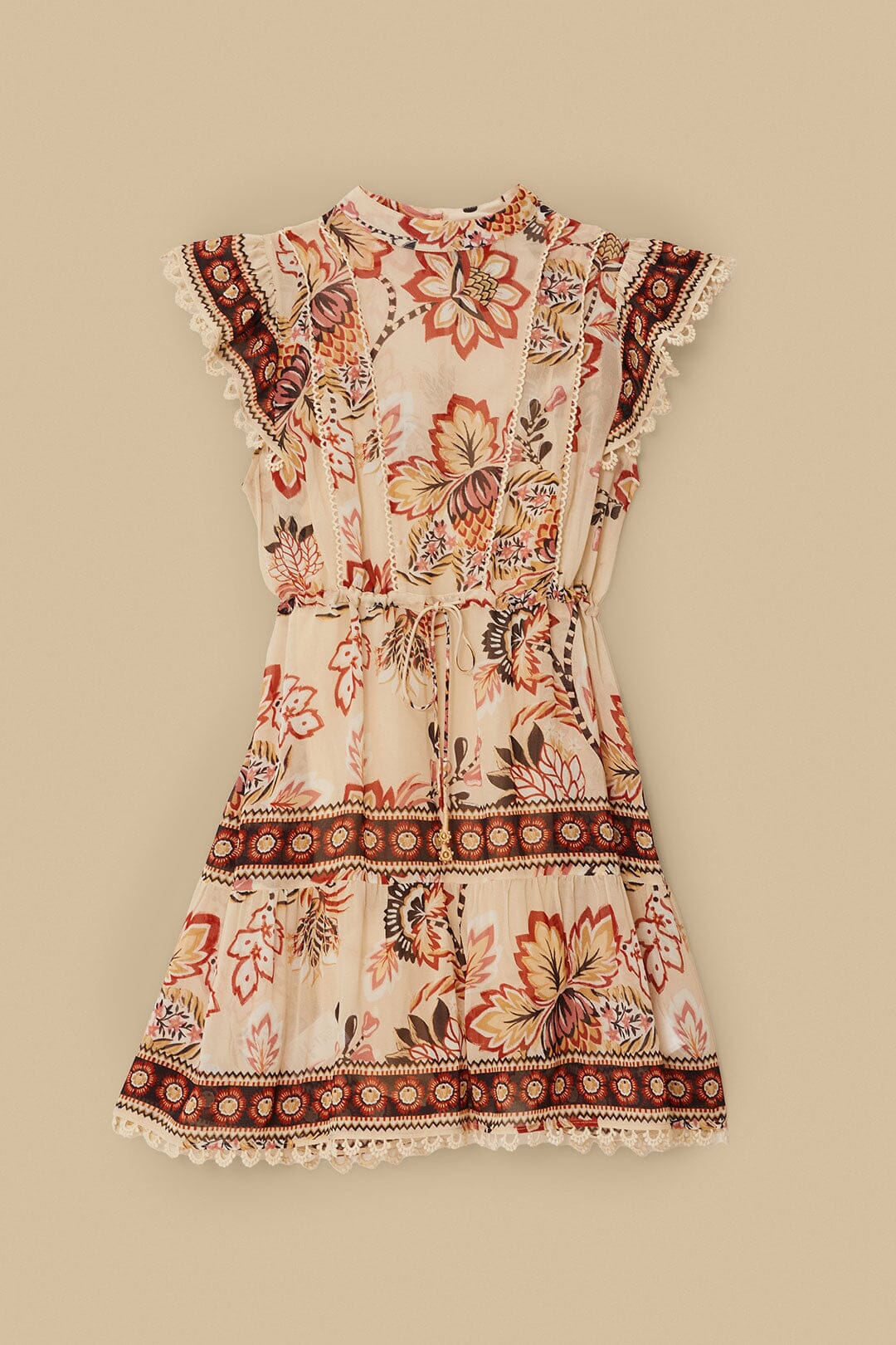 FARM Rio Sand Aura Floral Mini Dress