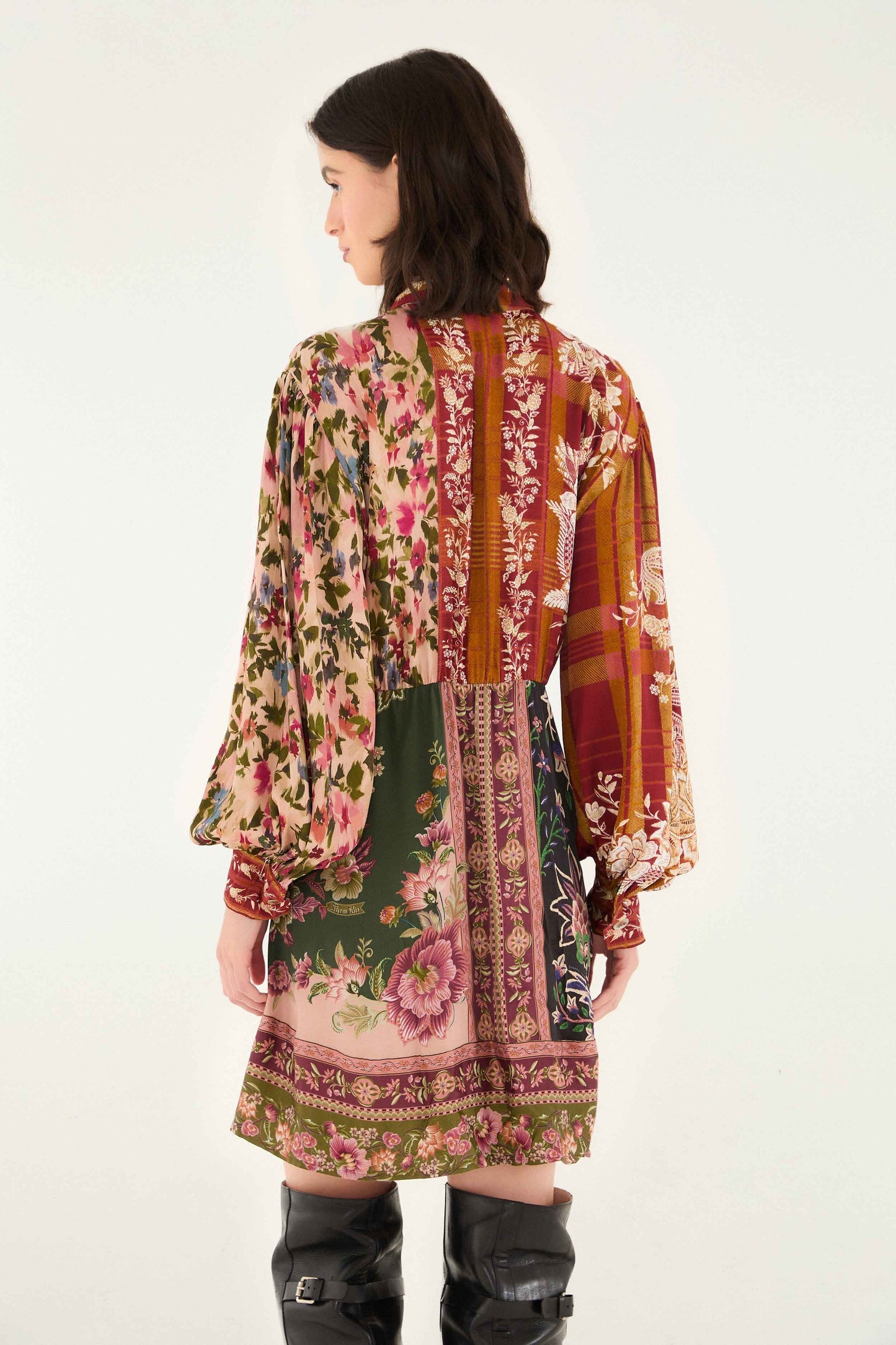 FARM Rio Mixed Winter Garden Lenzing™ Ecovero™ Viscose Mini Dress | FARM Rio