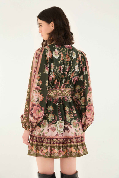 FARM Rio Green Flowering Garden Tree Mini Dress | FARM Rio