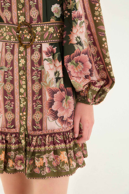 FARM Rio Green Flowering Garden Tree Mini Dress | FARM Rio