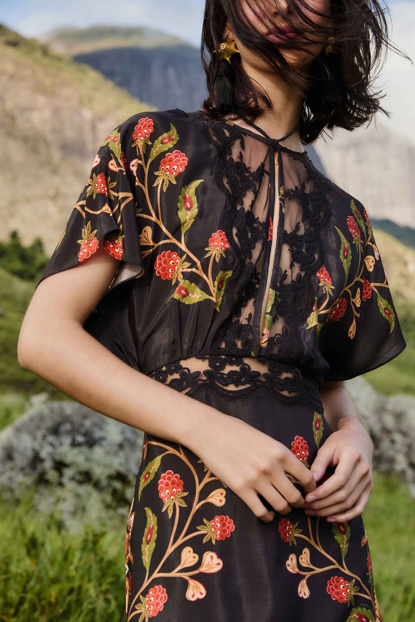 FARM Rio Black Berry Garden Mini Dress | FARM Rio