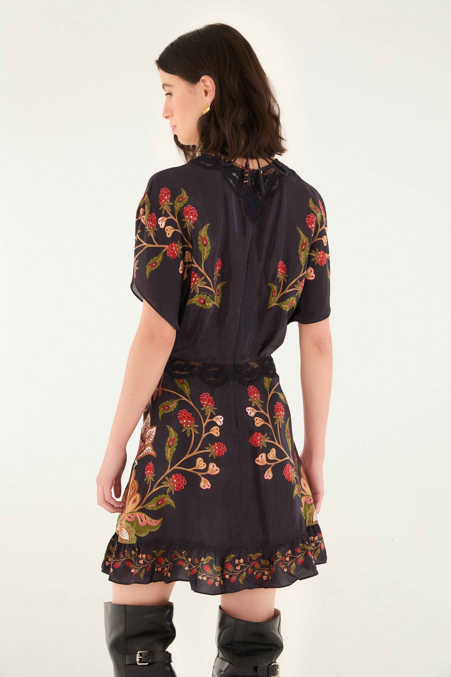 FARM Rio Black Berry Garden Mini Dress | FARM Rio