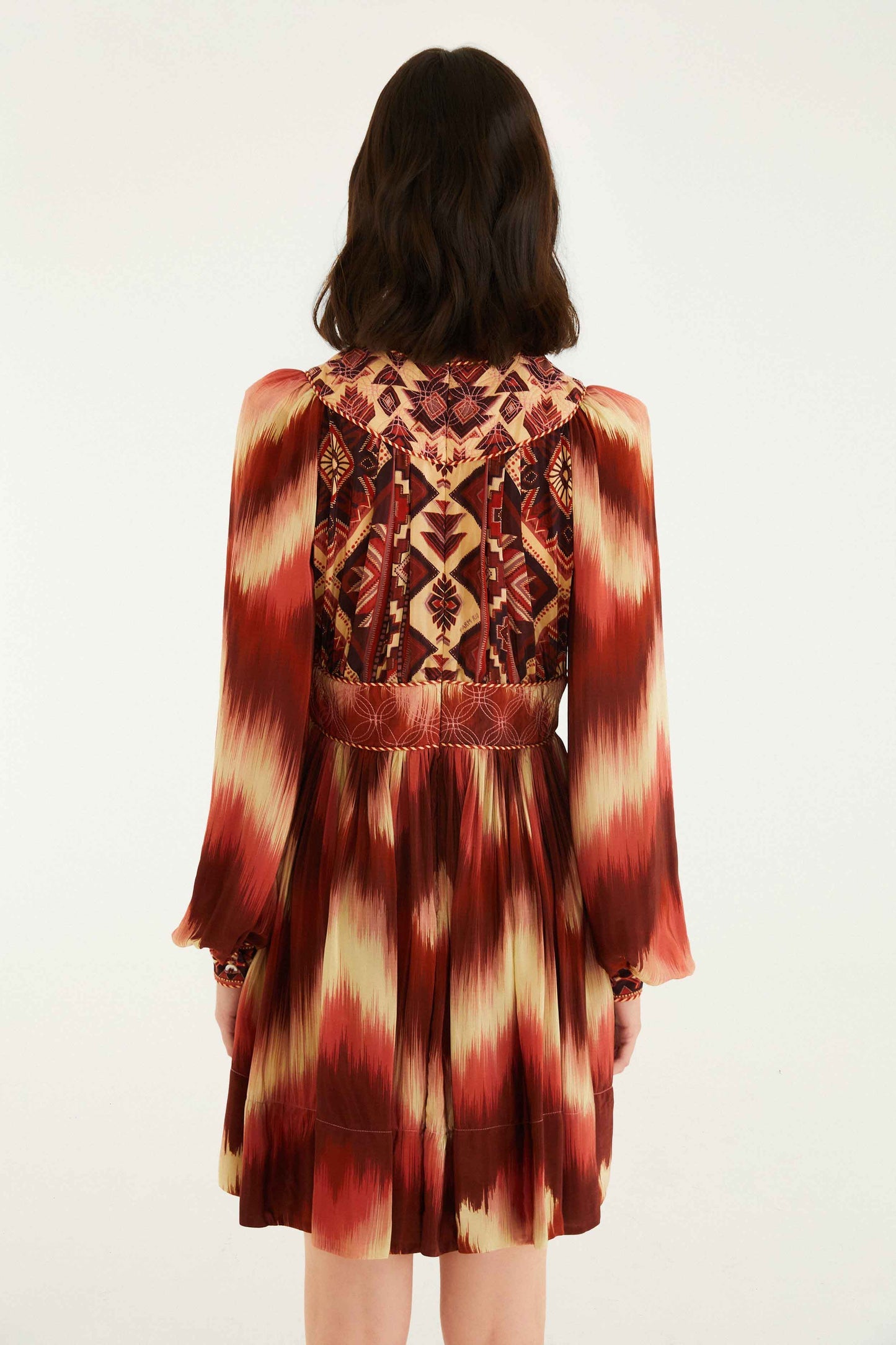 FARM Rio Red Amanda Stripes Tapestry Quilted Mini Dress | FARM Rio