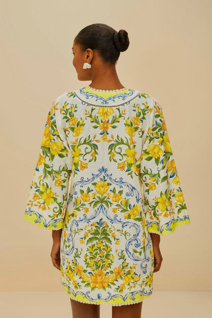 FARM Rio Off-White Sicily LENZING™ ECOVERO™ Euroflax™ Mini Dress