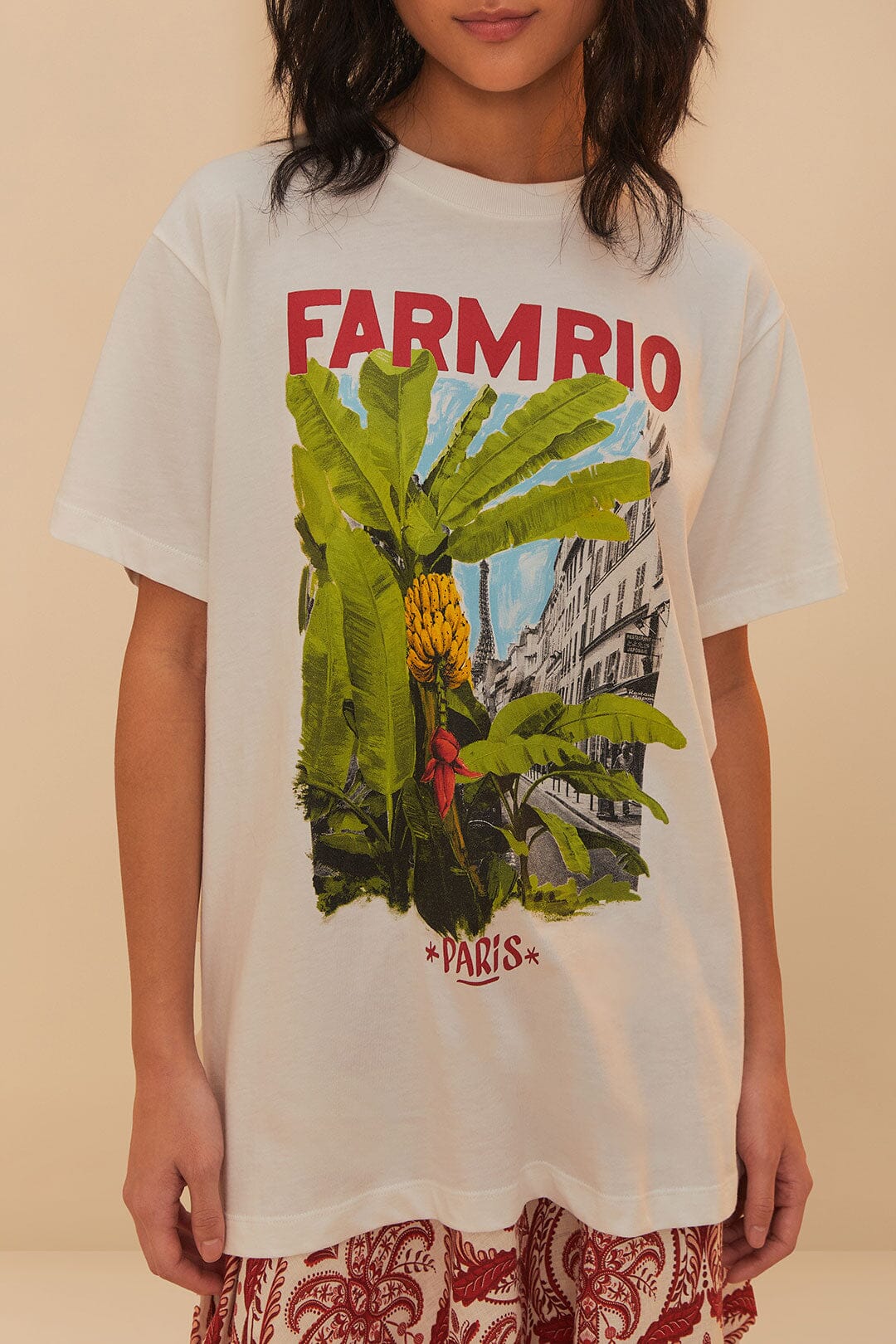 FARM Rio Off-White From Brasil To The World Relaxed T-Shirt