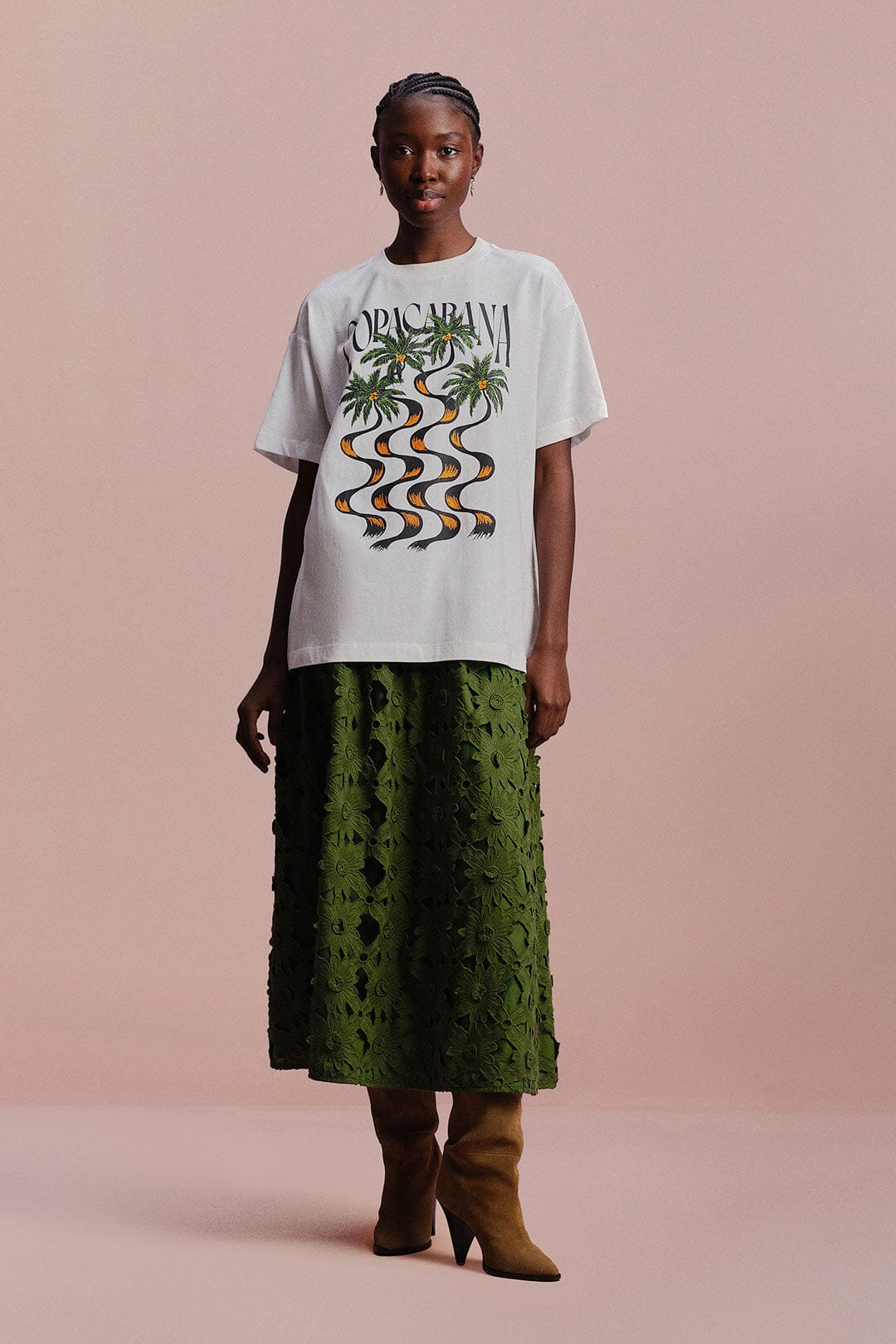 FARM Rio Off-White Copacabana Relaxed Organic Cotton T-Shirt