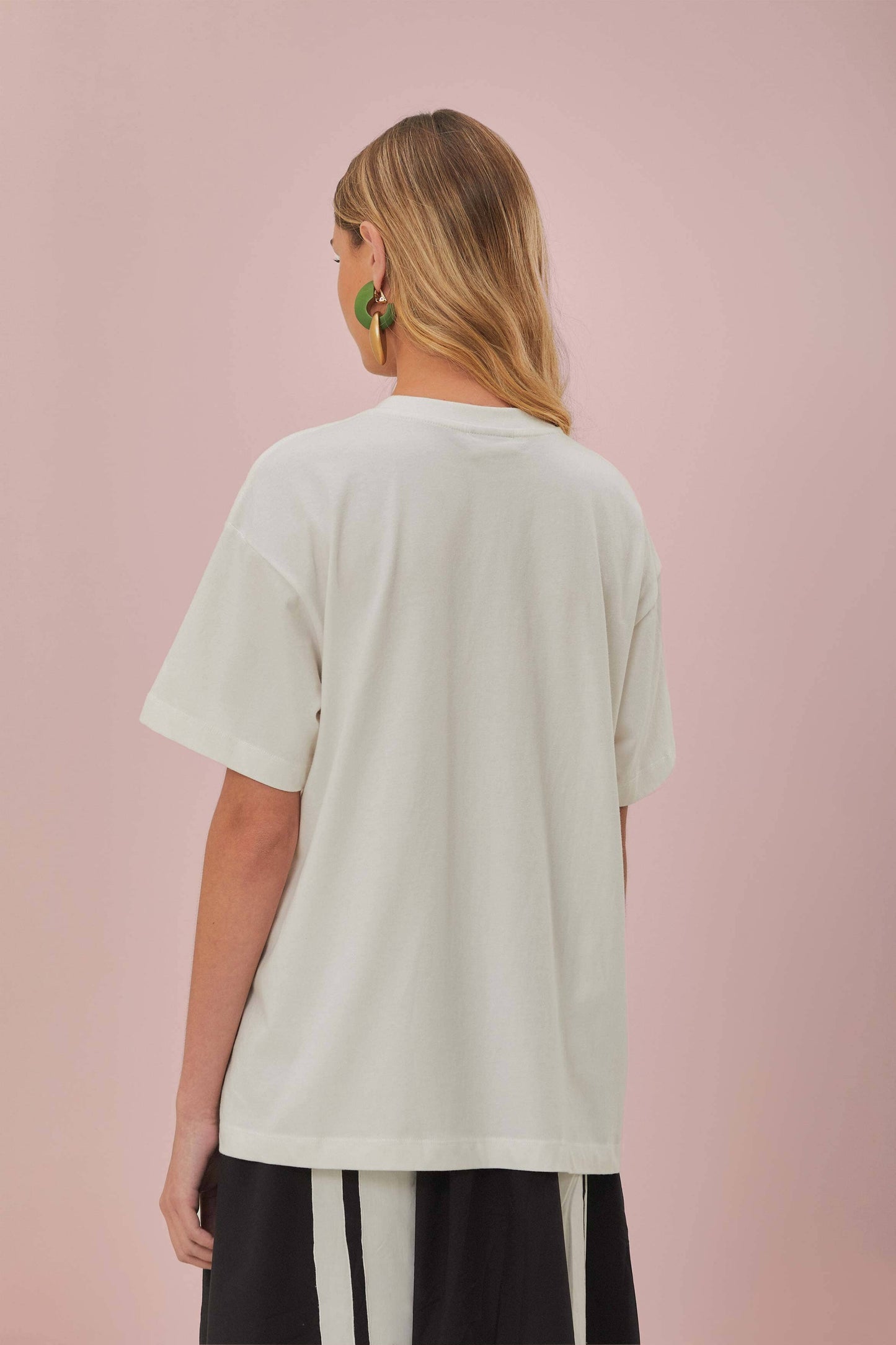 FARM Rio Off-White Copacabana Relaxed Organic Cotton T-Shirt