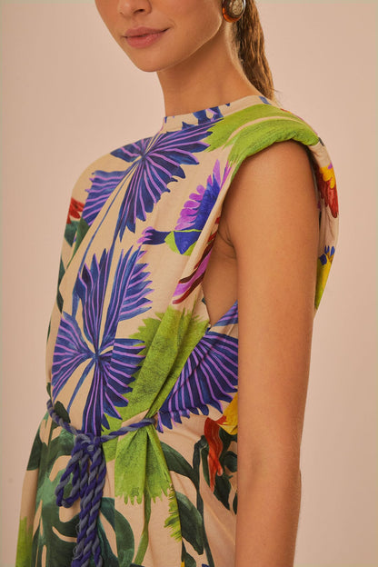 FARM Rio Sand Macaw Jungle Organic Cotton T-Shirt Dress