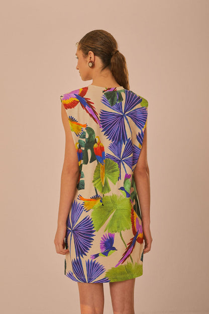 FARM Rio Sand Macaw Jungle Organic Cotton T-Shirt Dress