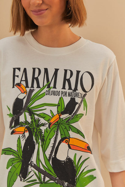 FARM Rio Off-White Nature Lovers Toucans T-Shirt