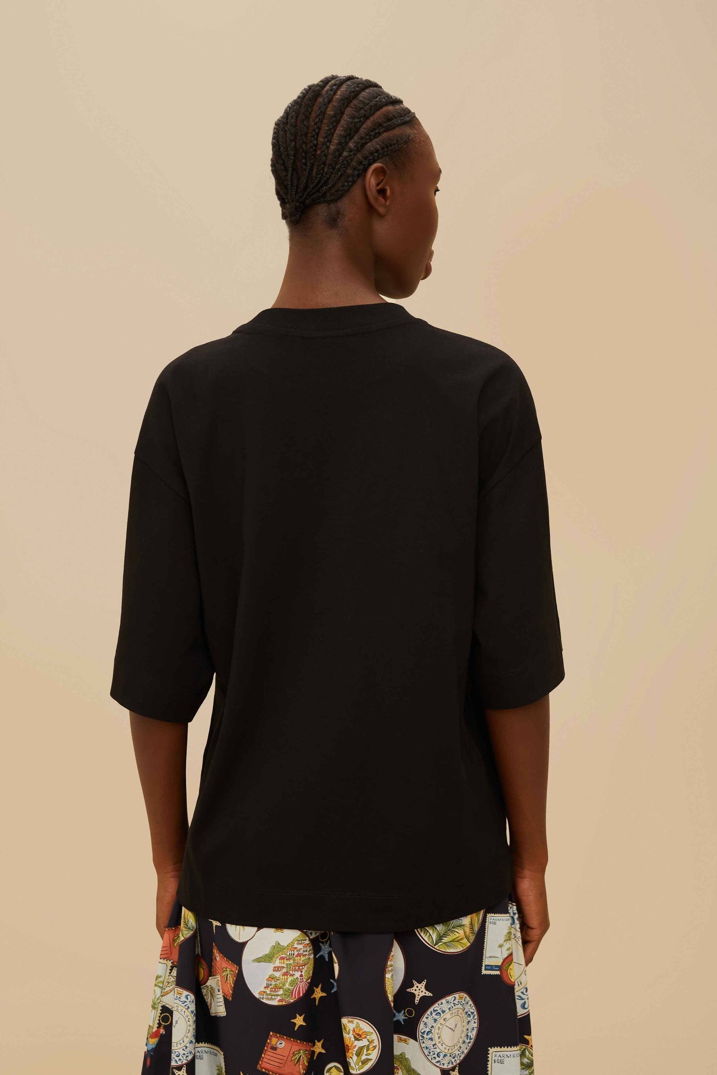 FARM Rio Black Tropical Organic Cotton T-Shirt
