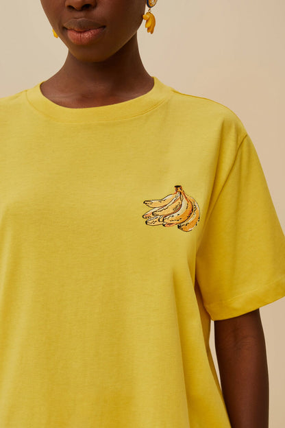 FARM Rio Pink Tropical Bananas Organic Cotton Relaxed T-Shirt