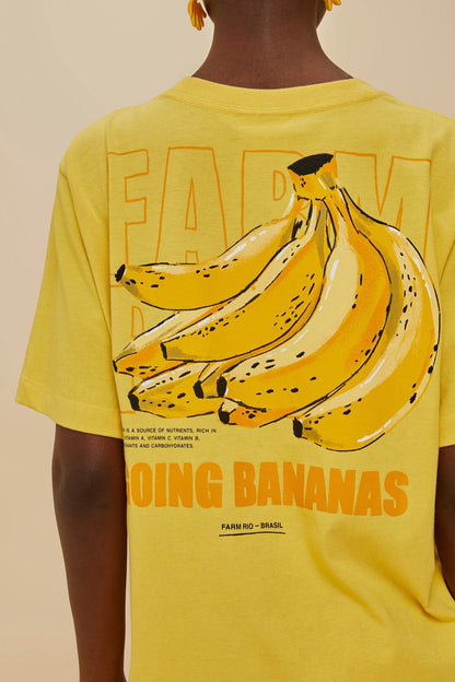 FARM Rio Pink Tropical Bananas Organic Cotton Relaxed T-Shirt