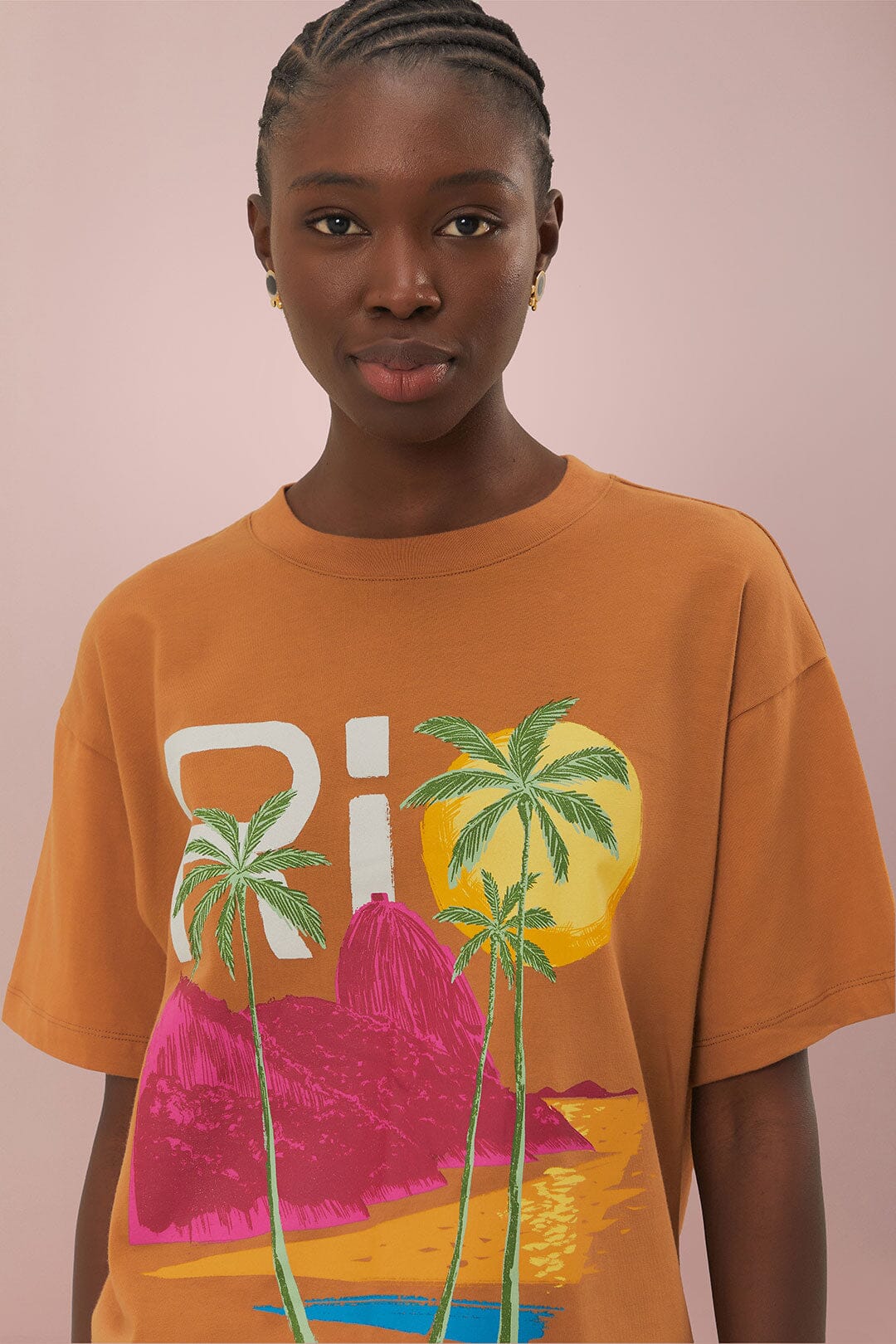 FARM Rio Caramel Rio Organic Cotton Relaxed T-Shirt
