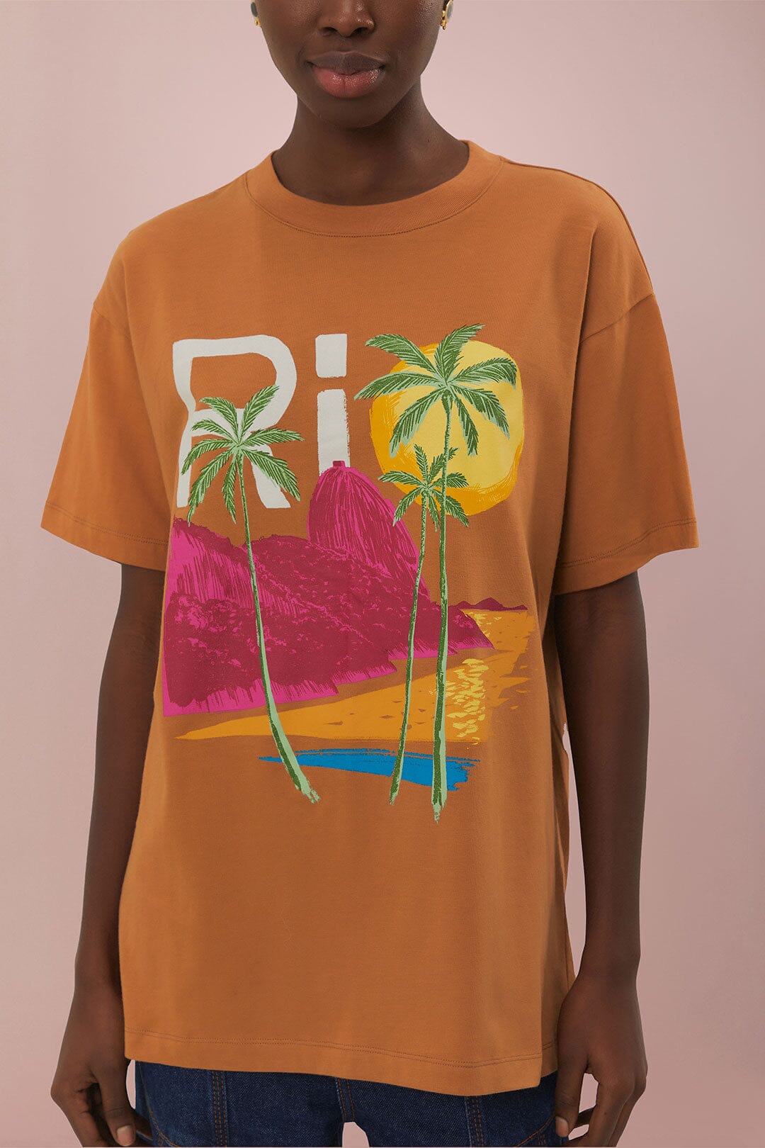 FARM Rio Caramel Rio Organic Cotton Relaxed T-Shirt