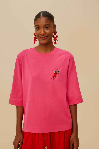 FARM Rio Pink Spicy Pepper Organic Cotton T-Shirt