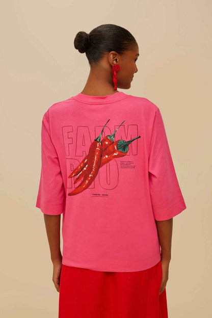 FARM Rio Pink Spicy Pepper Organic Cotton T-Shirt